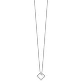 White Ice Sterling Silver Rhodium-plated 18 Inch Open Diamond-shaped Diamond Necklace with 2 Inch Extender